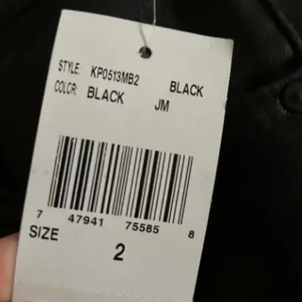 Kut from the Kloth Kelsey Coated High Waist Raw Hem Kick Flare Jeans Black NWT 2 - Picture 5 of 7